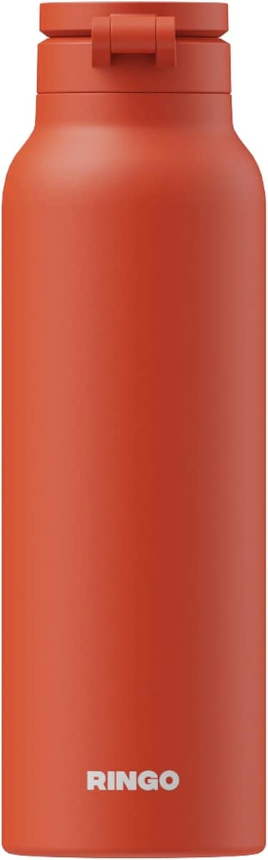 Ringo Pro Water Bottle With Sip Straw Lid, Stainless Steel Hydration Bottle With Integrated Magnetic Phone Mount, 12Hrs Hot/24Hrs Cold, Bpa-Free, Works With Phones &amp; Tablets - Orange 24Oz / 710ml