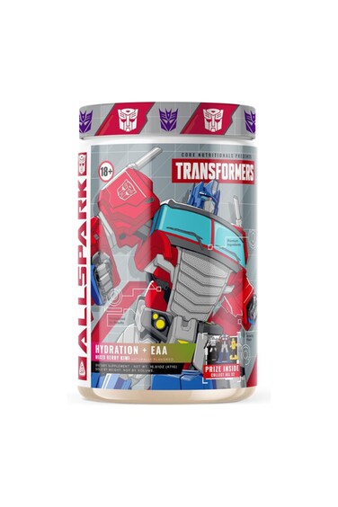 AMINOS &amp; HYDRATION TRANSFORMERS ALLSPARK (EAA + Hydration) Essential Amino Acids, Electrolytes, Recovery &amp; Performance Support - Mixed Berry Kiwi (Optimus Prime)