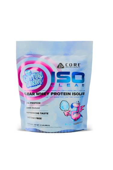 ISO-CLEAR  Ultra-Pure Whey Protein Isolate, Fast-Absorbing &amp; Low-Lactose, Refreshing Clear-Shake Formula for Muscle Recovery &amp; Lean Gains - Fun Sweets Blue Raspberry (1lbs)