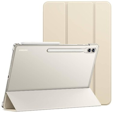 ZOOMEE Case for Samsung Galaxy Tab S10 Ultra/Tab S9 Ultra 14.6-Inch, Translucent Back Tri-Fold Stand Protective Tablet Cover, Support S Pen Charging, Auto Wake/Sleep