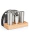 Luxury Stainless Steel Seasoning Set with Built-In Napkin Holder &acirc;&euro;&ldquo; Modern Tabletop Organizer
