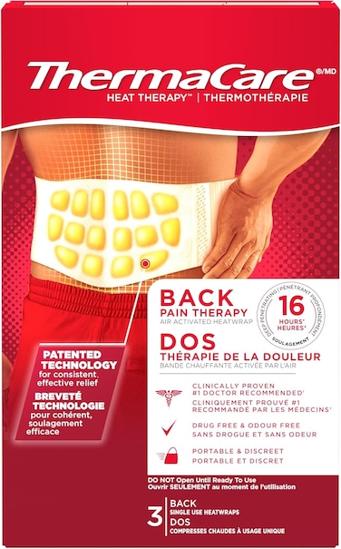 ThermaCare Lower Back &amp; Hip Pain Therapy Heat Wraps, S/XL Size, Air-Activated Heat Therapy for Lower Back &amp; Hip Comfort, Deep Penetrating Heat, Up to 16 Hours of Relief - 3 Count