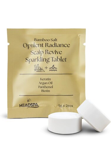 K-HEADSPA Bamboo Salt Opulent Radiance for Scalp Revive Enhanced Scalp Health, Vitality, and Nourishment with Natural Detoxifying and Soothing Properties Sparkling Tablets, 2 Count