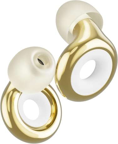 Loop Experience 2 Plus Ear Plugs &ndash; Stylish Certified Hearing Protection for Concerts &amp; Festivals, Live Events, Sports, DJs &amp; Nightlife &ndash; 17dB Noise Reduction, (High-Fidelity) + Mute for extra coverage Gold