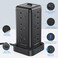 BEPiTECH 5-meter 16-In-1 Power Extension Cord Tower,12 UK-UAE Power Sockets, Desktop Charging Station 2500W, 4 Smart USB Slots Surge Protected Fire Proof, Heavy Duty Lead Strip for Office Supplies
