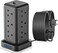 BEPiTECH 5-meter 16-In-1 Power Extension Cord Tower,12 UK-UAE Power Sockets, Desktop Charging Station 2500W, 4 Smart USB Slots Surge Protected Fire Proof, Heavy Duty Lead Strip for Office Supplies
