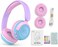 myFirst CareBuds Max - Wireless Headphones for Kids with Microphone Interchangeable EarPads Smart Volume Limit 52 Hours Playtime Fast Charging (Cotton Candy Mix)