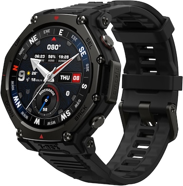 Amazfit T-Rex 3 Pro Outdoor Smartwatch 48mm Sapphire AMOLED Display, Ti Bezel, Dual Band GPS, Offline Maps, 25 Days Battery, Built-in Flashlight, 10 ATM, 180+ Sports Mode, Tactical Black- Intl Version