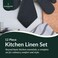 Cloud Scape Linen 12-Piece Kitchen Towel Set, Includes Absorbent Dishcloths &amp; Kitchen Towels, Non-Slip Silicone Grip Kitchen Accessories, Grey