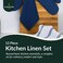 Cloud Scape Linen 12-Piece Kitchen Towel Set, Includes Absorbent Dishcloths &amp; Kitchen Towels, Non-Slip Silicone Grip Kitchen Accessories, Indigo