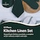 Cloud Scape Linen 12-Piece Kitchen Towel Set, Includes Absorbent Dishcloths &amp; Kitchen Towels, Non-Slip Silicone Grip Kitchen Accessories, Olive
