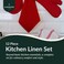 Cloud Scape Linen 12-Piece Kitchen Towel Set, Includes Absorbent Dishcloths &amp; Kitchen Towels, Non-Slip Silicone Grip Kitchen Accessories, Red