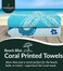 مناشف شاطئ مطبوعة بنقشة المرجان من كلود سكيب لينن، عبوة من 2 – كبيرة جداً، 100% قطن، 99×180 سم، نجمة البحر وسيريناد