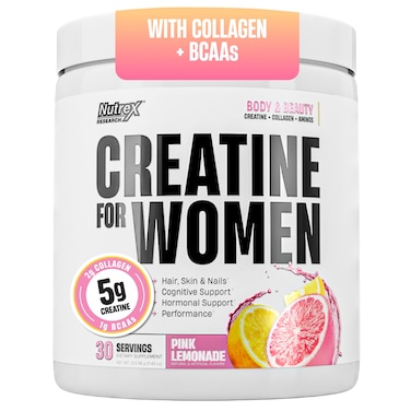 Nutrex Research Creatine For Women, Pink Lemonade, 30 Servings