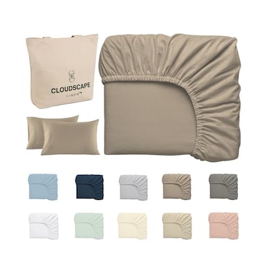 Cloud Scape Linen 600 Thread Count Egyptian Cotton 3 Pcs Sheet Set( King, Taupe)