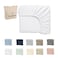 Cloud Scape Linen 600 Thread Count Egyptian Cotton Fitted Sheet Set( Single, White)