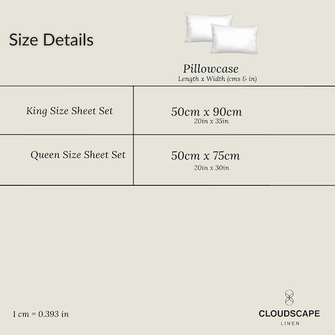 Linen Standard Pillowcase Measurements Buy Cloud Scape Linen 600