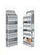 1 Pack Over the Door Storage Organizer, BAOLY Door Organizer Hanging with 4 Pockets 6 Mesh Pockets,35.2lbs Weight Capacity Door Hanging Storage,Door Storage for Nursery Baby Essentials (Grey)