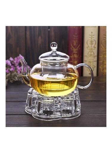 Heart Shape Glass Teapot Warmer Clear 13.7x5.4cm
