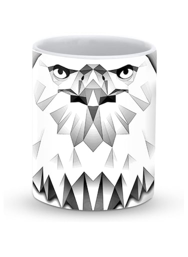 Stylizedd Designer Printed Coffee Mug with Heavy Duty Handle 11oz Ceramic Personalised Gift Mugs Cup [Microwave Safe &amp; Dishwasher Proof ] - Poly Eagle