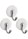 INTERDESIGN IDesign Affixx York Small Hook 3-Pieces Set, 1 x 5.5 5.5-Inch size, White/Chrome