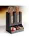 Acrylic Paper Cup Holder, 4 Compartments Coffee Cup and Lid Storage Organizer Holder for Coffee Condiments And Cups