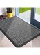 EETU Front Door Mat, Heavy Duty Durable Low Profile Welcome Mat for Outdoor Indoor, Dirt Trapper Waterproof Super Absorbent Door Mat for Entryway Outside Patio Porch (Grey-1, 60 * 90cm)