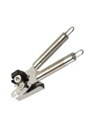 Can Opener Stainless Steel, Heavy-Duty Handheld Can Opener , Smooth-Edge Cutting Wheel &amp; Built-In Bottle Opener, Easy-Turn Safe Can Opener