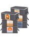 35L Clothes Storage Bags, 6 Pack Foldable Under Bed Storage Box, Duvet Storage Cover, Closet Organizer, Clear Window in Solid Fabric for Clothes, Grey