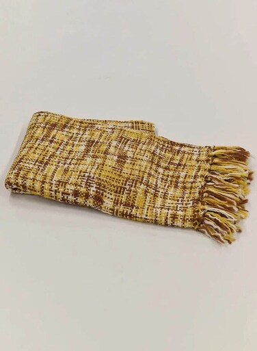 East Lightweight Summer Blanket Queen Size 340 GSM Woven Texture All Season Blanket Bed And Sofa Throw Yellow 150 x 200cm