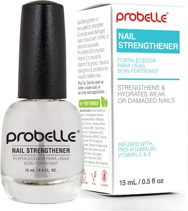 Probelle Nail Strengthener, 15ml, Strengthens And Improves Nail Growth, Base Coat, Formaldehyde Free