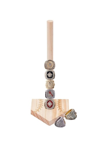 Baseball Ring Holder, Stacked Ring Display Holder, Wooden Championship Ring Holder Wooden Rings Storage Stand for Championship Ring Softball Ring Storage Organizer Stand (Style1, One size)