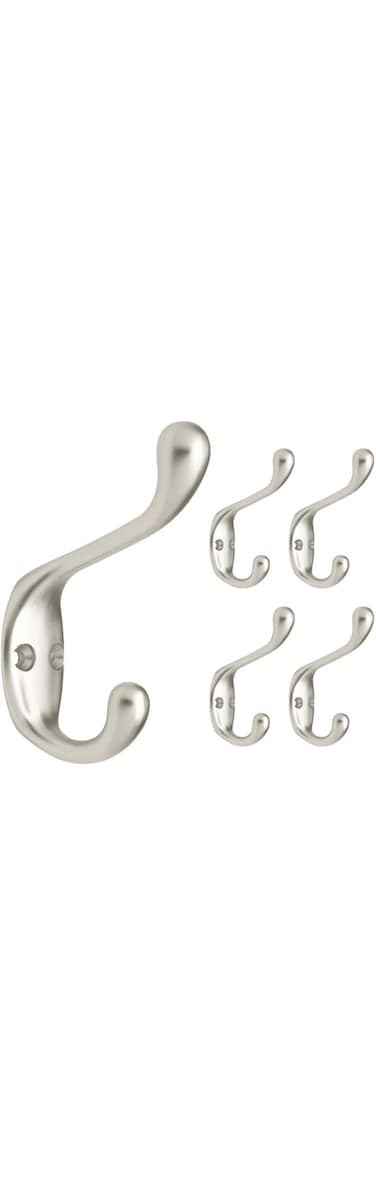 Franklin Brass Fbchh5-Mn-C Heavy Duty Coat And Hat Hook, 5-Pack, Matte Nickel, 5 Piece