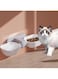 NeoStyle Double Elevated Cat Bowl Set,Ergonomic Cat Bowls for Food and Water, Adjustable Height Raised Cat Bowls,Cat Dishes for Small Pet,Reduces Neck Burden Anti Vomiting(white)