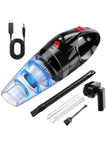 3 in 1 Cordless Handheld Vacuum Cleaner, Portable Car Vacuum, Powerful Suction Lightweight Hand Held Rechargeable Vac for Car, Couch, Carpets, Kitchen, with LED Light