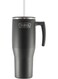 STAINLESS STEEL VACUUM INSULATED GREY MUG WITH STRAW 1.1LTR