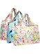 Allydrew large foldable tote nylon reusable grocery bags, 3 pack, aloha