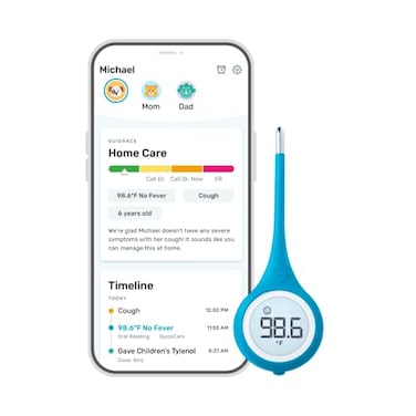 Kinsa Smart Thermometer For Fever - Digital Medical Baby, Kid And Adult Termometro - Accurate, Fast, Fda Cleared Thermometer For Oral, Armpit Or Rectal Temperature Reading - Quickcare