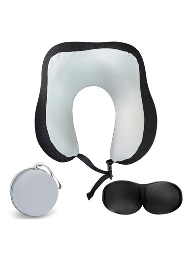 Travel Pillow &acirc;&euro;&ldquo; 100% Pure Memory Foam Neck Pillow with Breathable Cover, Machine Washable, Airplane Travel Kit with 3D Contoured Eye Mask, Earplugs &amp; Luxury Bag &acirc;&euro;&ldquo; Standard Size