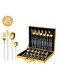 24pcs Flatware Set Food-Grade Stainless Steel Tableware Cutlery Set Mirror Finished Utensil Sets for Home Restaurant