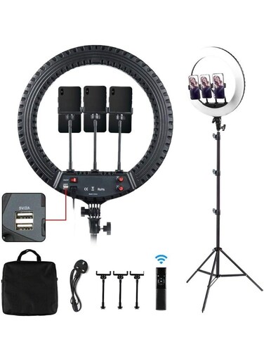 RGB 800 LED Pro RGB Studio Light Kit &ndash; Rechargeable + Plug-in, Adjustable Bi-Color &amp; RGB Effects for