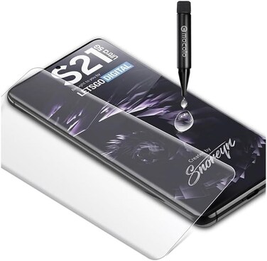 Samsung Galaxy S21 Ultra UV Tempered Glass Screen Protector, 3D Curved, Full Glue, Edge to Edge Coverage (*Attemtion Finger Print Not Supporting) (Galaxy S21 Ultra)
