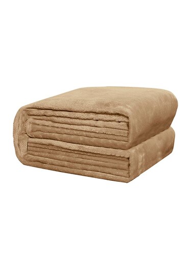 Warm Flannel Fleece Blanket Fabric Coffee 70 x 90cm