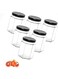 Generic Hexagonal Glass Storage Jars with Lids - Set of 6   Quality Glass Containers for Spice, Jam, Sweets   280ml Each
