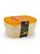 3-Piece Crisper Food Container Set Large Orange 22 x 12 x 16.5cm
