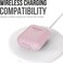 Keybudz Podskinz Airpods 2 &amp; 1 Case Front LED Visible Protective Silicone Cover And Skin Compatible With Apple Airpods Without Carabiner Pretty In Pink
