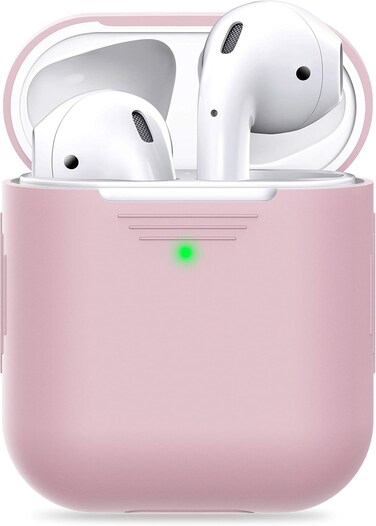 Keybudz Podskinz Airpods 2 &amp; 1 Case Front LED Visible Protective Silicone Cover And Skin Compatible With Apple Airpods Without Carabiner Pretty In Pink