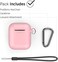 Keybudz Podskinz Keychain Airpods Case With Carabiner Compatible With Apple Airpods 1 &amp; Airpods 2 Front LED Not Visible One Size Pretty In Pink