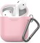 Keybudz Podskinz Keychain Airpods Case With Carabiner Compatible With Apple Airpods 1 &amp; Airpods 2 Front LED Not Visible One Size Pretty In Pink