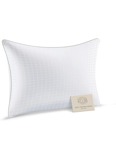Linen Klub 250 TC Sateen Cotton Pillow with Single Piping